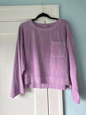 CALIA by Carrie Underwood Lilac Lavender Oversize Pocket Long Sleeve Lounge Tee